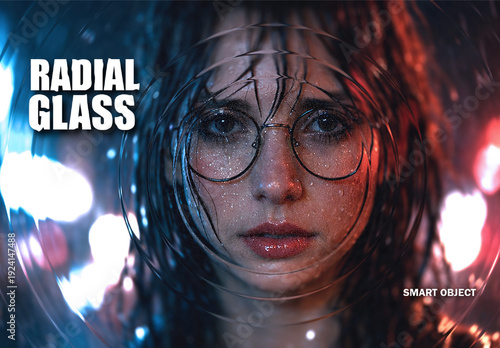 Radial Lens Glass Distortion Effect Mockup
