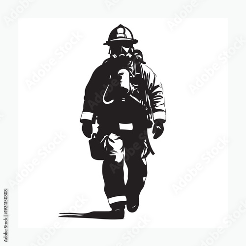 vector illustration of a firefighter