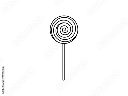 Outline of a Swirl Lollipop - Simple Sweet Treat Vector Graphic