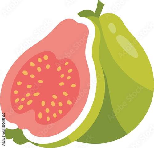 Red and Green Pear with Slice fruit