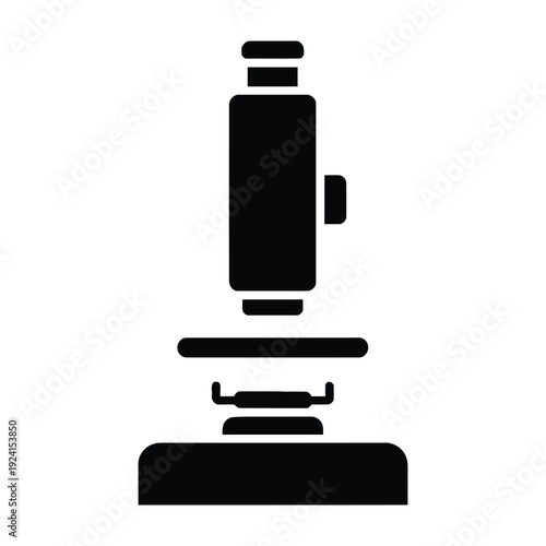 Detailed black silhouette of a scientific laboratory microscope a powerful tool for detailed observation and analysis in research education and medical diagnostics isolated
