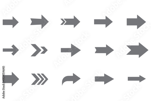 A collection of various arrow icons on a white background