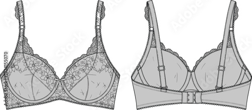 Ribbed racerback crop top technical sketch, sleeveless scoop neck tank, athletic summer vest, fashion flat drawing for apparel design, clothing template, vector, mockup.