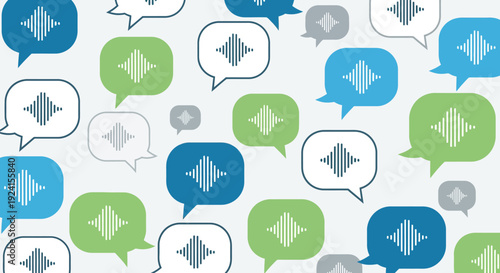 Dynamic neon blue sound wave equalizer graphic displaying intricate audio frequency vibrations against a dark digital background