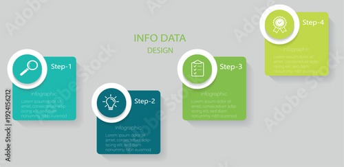 Infographic design template with place for your data. Presentation business infographic template with 4 options. Business data visualization. Vector illustration.  