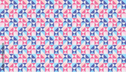 Abstract soft pastel geometric pattern, seamless mosaic background with blue, pink, and purple triangles