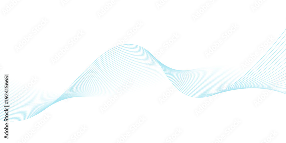 Fototapeta premium Abstract wave element for design. Digital frequency track equalizer. Stylized line art background. Vector illustration. Wave with lines created using blend tool.