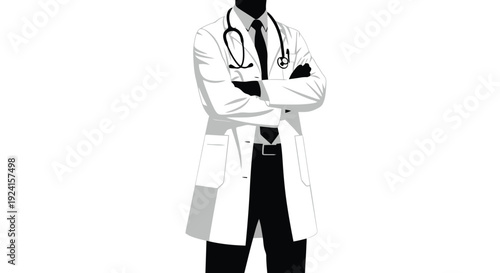 Professional Doctor Standing Confidently with Arms Crossed.