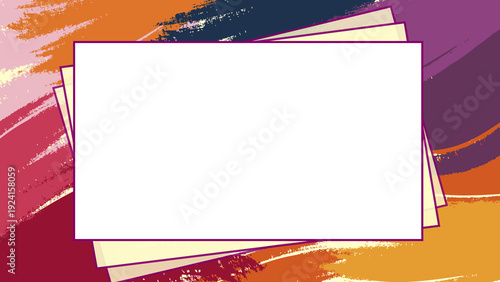 Colorful Abstract Frame with Brush Strokes