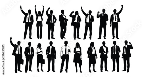 Diverse Group of Business Professionals Posing Confidently Together.