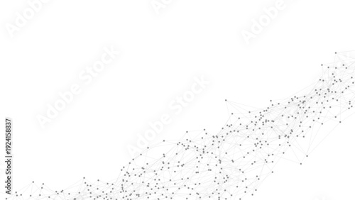 Abstract technology background with dots connected by lines forming a minimalist mesh and plexus shape. Futuristic digital network design for data, science, innovation, and modern web projects.