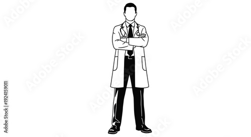 Professional Doctor Standing Confidently With Arms Crossed.