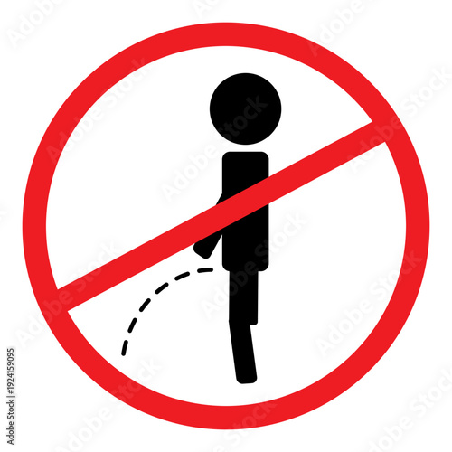 No Urinating Sign Symbol Vector Illustration.
