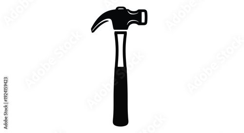 Black silhouette of a claw hammer tool.