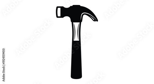 Black silhouette of a claw hammer tool.