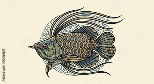 Detailed Illustration of Gold Fish.