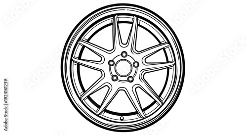 Car Alloy Wheel with Five Spokes.
