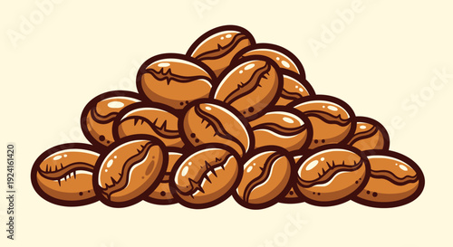Pile of Coffee Beans Illustration.