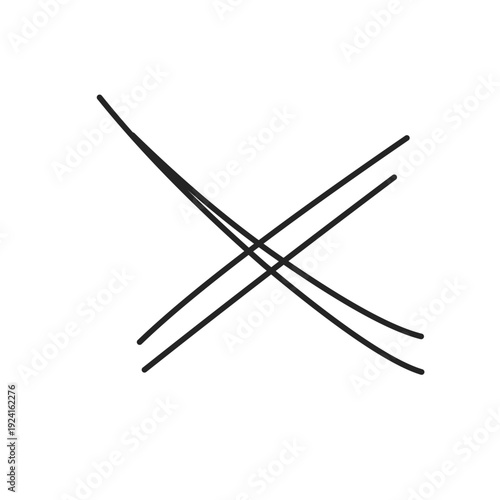 hand drawn x mark on white background
