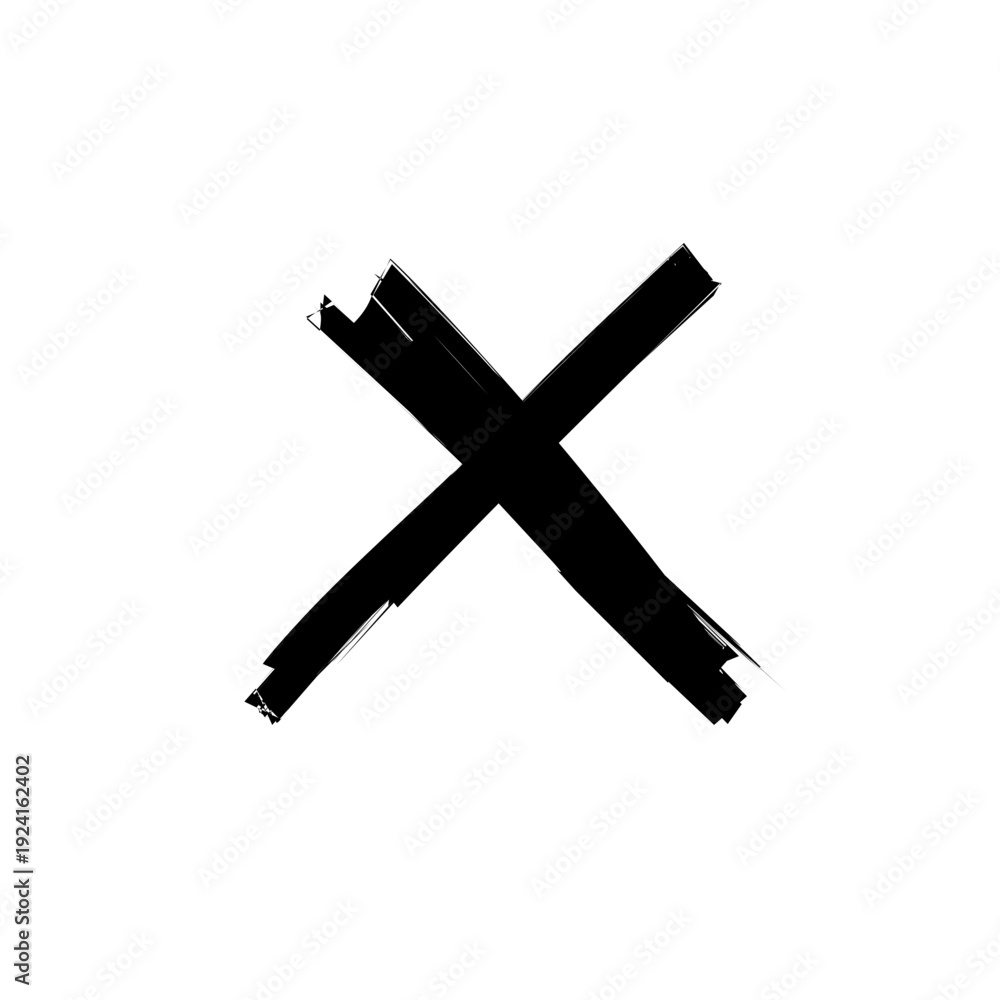 Obraz premium hand drawn x mark on white background