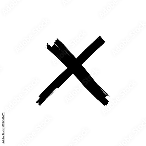 hand drawn x mark on white background