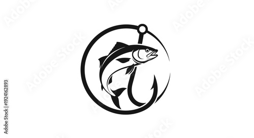 Black and White Fish Logo Design.