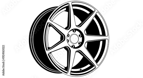 Alloy Car Wheel with Five Spokes.