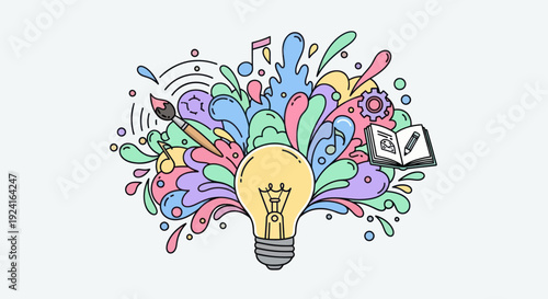 Creative idea concept bursting with artistic inspiration and innovation.