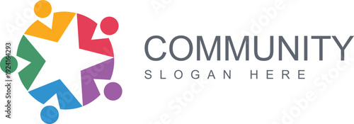 Colorful community logo with a circular person and star shape