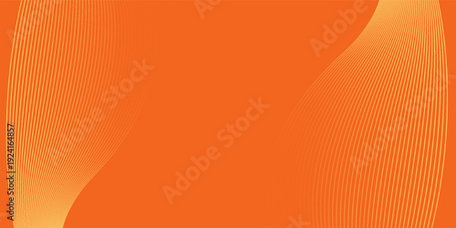 Vector abstract background with dynamic orange waves, lines and particles