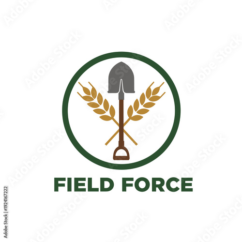 Field Force Agriculture Farming Shovel Logo