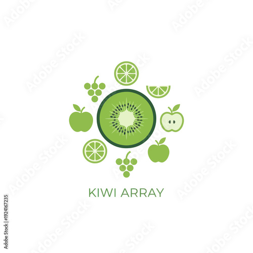 Kiwi Array Fresh Fruit Variety Logo