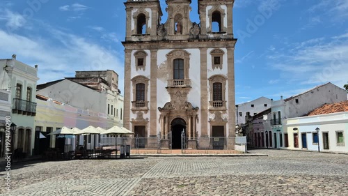 Tilt Down of Patio de Sao Pedro Square in Recife, Brazil