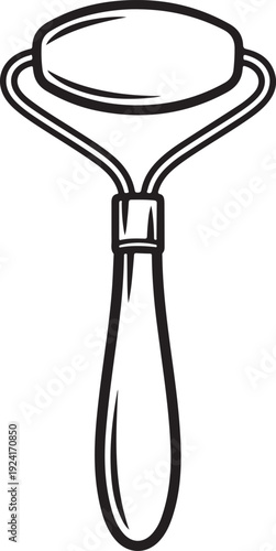 Facial Roller Icon Vector Illustration. Skincare Beauty Tool Outline