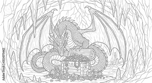 Dragon Illustration Fantasy Creature Artwork Design.