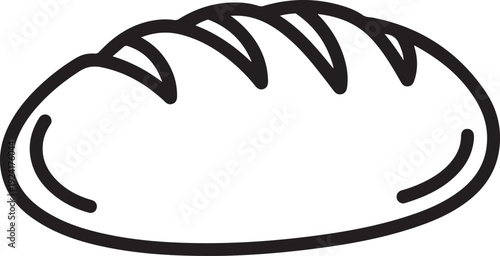 Bread Loaf Outline Icon Vector Illustration