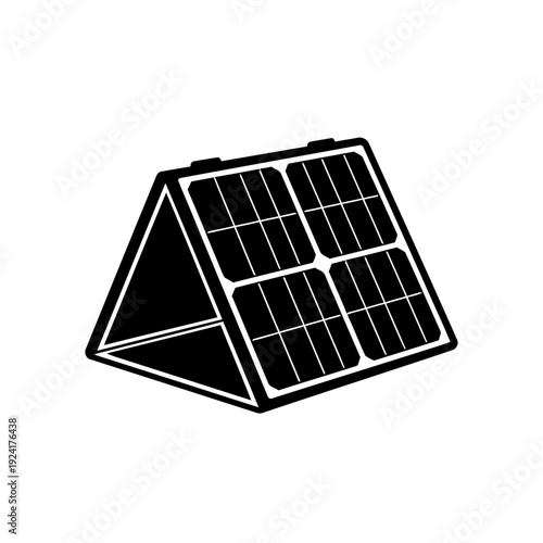 Briefcase Style Portable Solar Panel Silhouette for Off Grid Charging - Renewable Concept