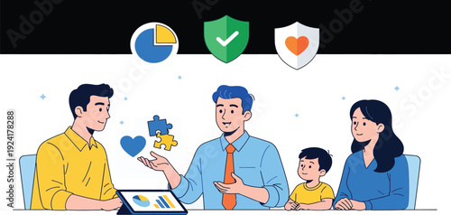 Family discussing financial planning with advisor