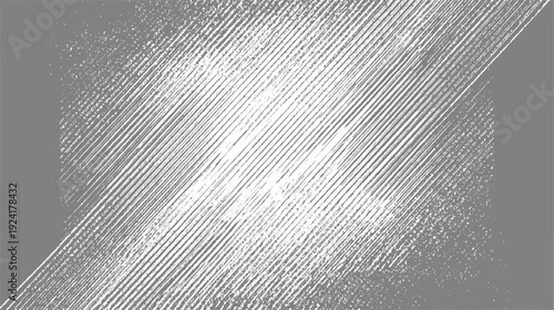 Abstract diagonal white scribbled lines texture on grey background with scattered dots