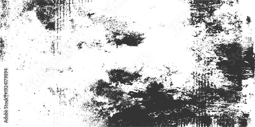 Grungy black and white textured background with distressed abstract patterns and splatters grunge