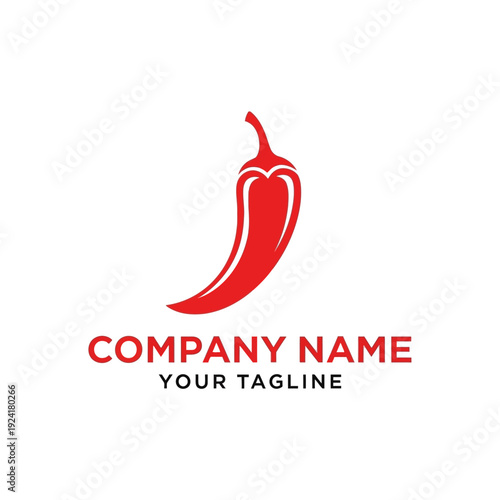 Red Chili Pepper Logo Design for Food Business.