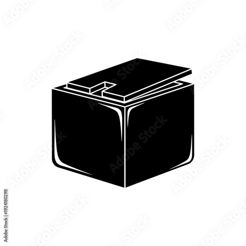 Pivoting Lid Wooden Salt Cellar Silhouette for Kitchen Seasoning - Culinary Storage Concept