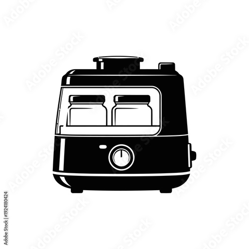 Electric Yogurt Maker Appliance Silhouette for Dairy Incubation - Kitchen Tech Concept