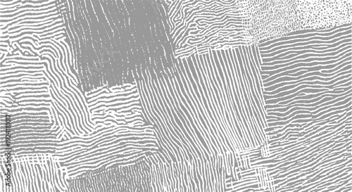 Abstract pattern of interlocking grey and white organic lines and dots texture