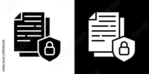 Data Loss Prevention Icon Set Vector Collection Isolated In Black And White