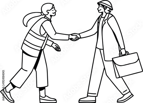 Business handshake vector illustration