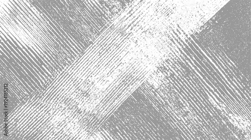 Abstract textured background with intersecting diagonal brush strokes in grey and white