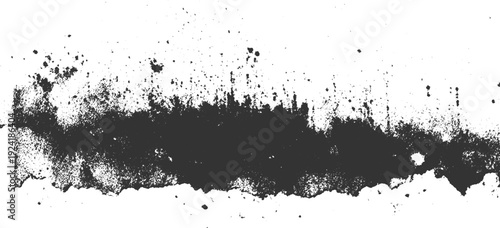 Dark grunge texture with scattered black ink splatters on white background