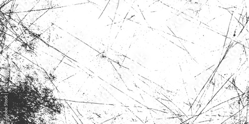 Black and white abstract texture with fine scratches and speckles background grunge