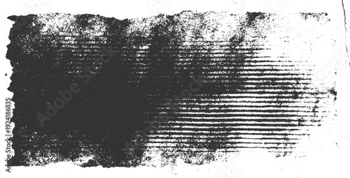 Textured dark gray corrugated cardboard with rough torn edges and horizontal lines background paper